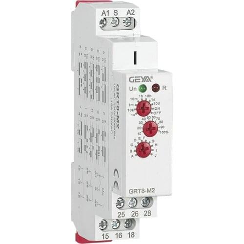 1 Pcs Multi-Function Din Rail Automatic Timer Relay AC DC 12V 24V 220V SPDT DPDT Control Switch Multifunction Time Relay GRT8-M