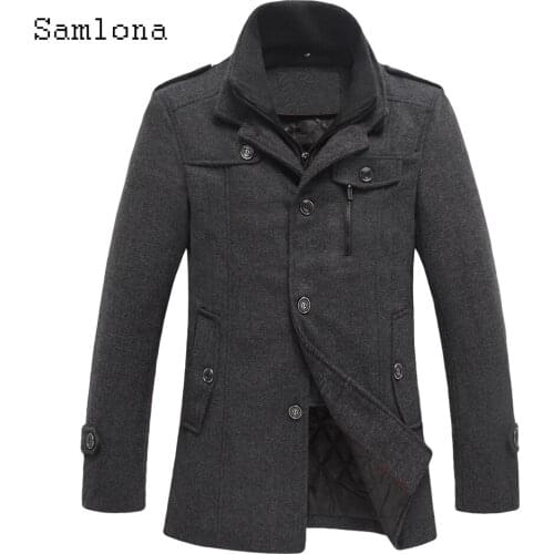 Men Overcoat Fashion Single Breasted Winter Warm Coat Men New Jacket Coats Mens England Style Slim Casual Wool Coat Male Clothes