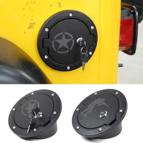 NHAUTP 1Pcs ABS+Aluminum Alloy Exterior Fuel Tank Cap With Lock For Jeep Wrangler TJ 1997-2006 Car Accessories