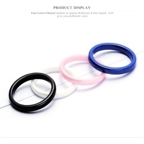 2021 New Fine Jewelry wholesale European Simple and fashionable ceramic ring Crystal from Swarovskis 4 Colors Fit Women and men