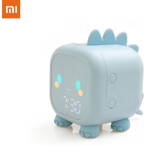 New Xiaomi dinosaur children sleep trainer table LED clock Voice control snooze function temperatur display cute clock