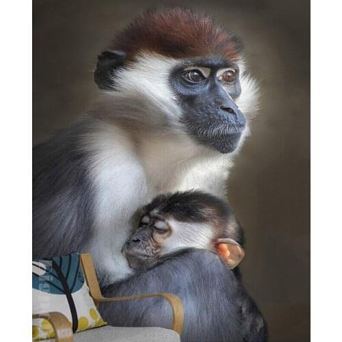 Custom 3D large murals,lovely big monkey arms little monkey , living room sofa TV wall bedroom background wall paper