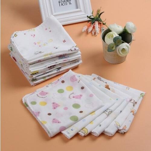 High-density double gauze towel saliva baby handkerchief triangle scarf small square hiccup towel suitable as a gift