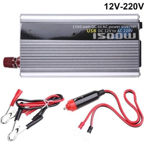 1500W Car and Home Power Inverter DC 12V/24V to AC 110V/220V Power Converter Short Circuit Automatic Protection Inverter