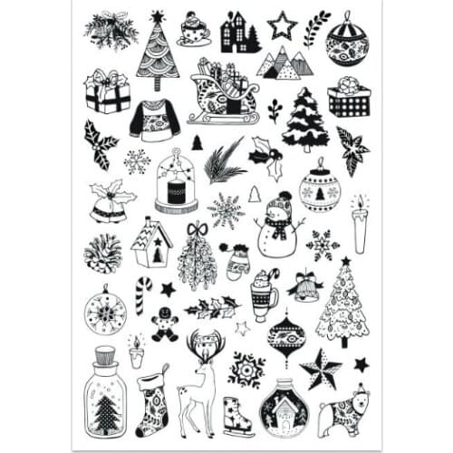 Christmas Transparent Clear Silicone Stamp/Seal for DIY scrapbooking/photo album Decorative clear stamp sheets A2112