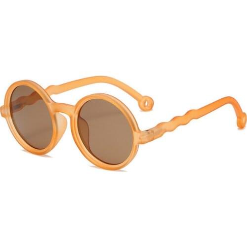 Blue Pink Round Kids Sunglasses Children Cute Plastic Sun Glasses Girls Boys Baby Colored Lenses Trends Eyewear 2021 Gifts New