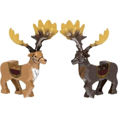 Animal World Series Deer Scene Accessories MOC Model Building Blocks Bricks Toys Christmas Gifts