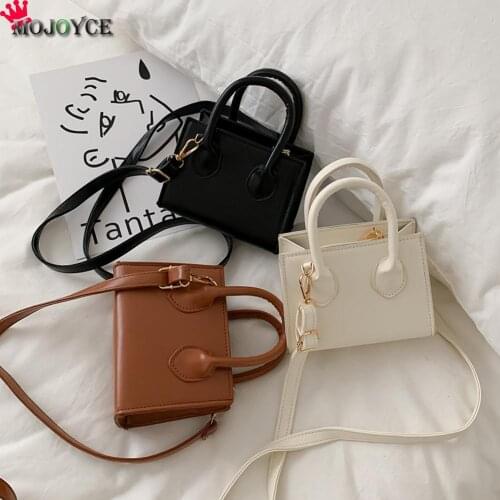 PU Women Shoulder Totes Bag Fashion Solid Color Female Portable Leather Handbag Personality Classic Crossbody Vintage Bag