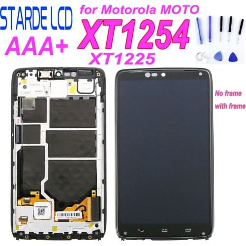 Starde Lcd for Motorola Droid Turbo XT1254 LCD Display Screen with Touch and Frame for Moto Maxx Screen XT1225 LCD Display