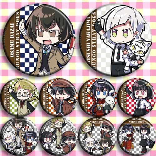 1pc 58mm anime Bungo Stray Dogs very cute brooch badges