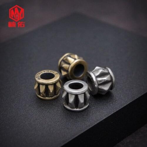 1PC Octagonal Melon Brass Copper EDC Paracord Beads Lanyard Pendants Knife Beads Umbrella Rope Cord Bracelet Beads Pendants