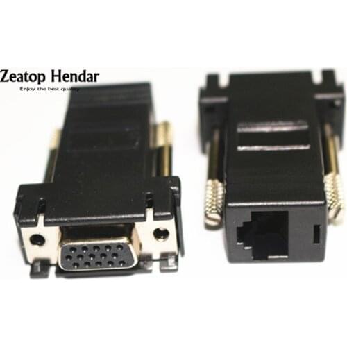 10PCS VGA Extender Female to LAN CAT5 CAT6 RJ45 Network Cable Female Adapter Connector