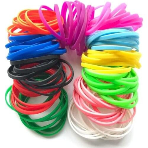 100pcs 5mm Men Women Fashion Candy Color Rubber Bracelets Luminous Silicone Wrist Band Cuff Bangle Accessories Glow In The Dark
