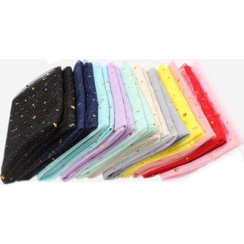 160cm Width 1m/lot Glitter Star Sequins Soft Gauze Polyester Mesh Tulle Fabric DIY Sewing Tutu Wedding Birthday Party Supplies