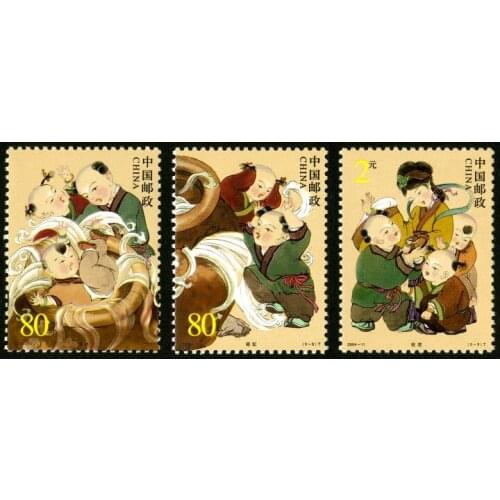 3 PCS SET Sima Guang smashes the cylinder 2004-11 China Post Stamps Postage Collection