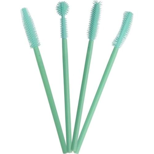 50 pcs Silicone Eyelashes Brushes Disposable Mascara Wands Applicator Eye Lash Brush Eyelash Extension Makeup Tools