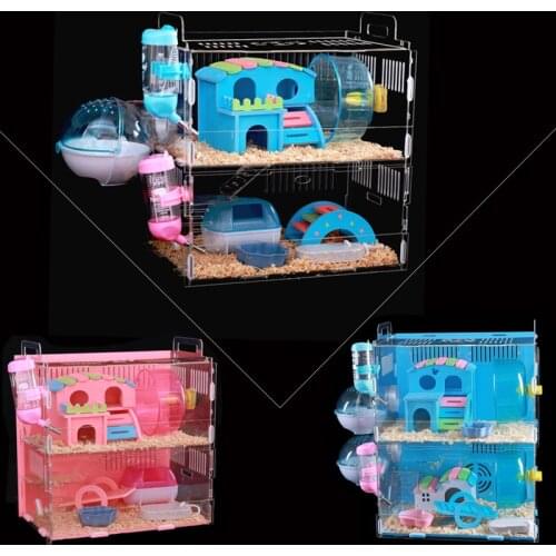 Acrylic Transparent Hamster Cage Villa Golden Thread Bear Dragon Cat Guinea Pig Deluxe Single Layer Double layer Oversize Nest