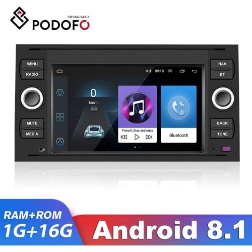 Podofo Android 8.1 Car Multimedia Player 2 Din 7" GPS Mirror Link MP5 Player For Focus Galaxy Mondeo Kuga C-Max S-Max Fusion