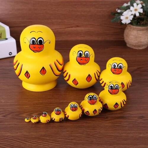 Boys Girls Wooden Matryoshka Dolls Toys Russian Nesting Dolls Best Wishes Kids Christmas New Year Gift Handmade Crafts Dolls