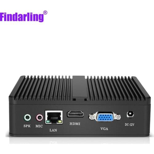 Cheapest fanless windows7 Quad Core mini pc Intel Celeron J1900 HD VGA dual display output Windows10/Linux mini set top TV Box