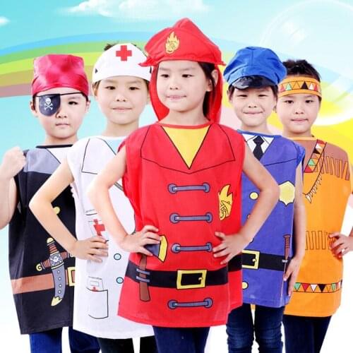 Halloween cosplay costume child role-playing clothes firefighters police party chef service engineer Halloween costume for kids