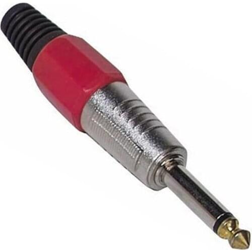 GUITAR JACK MONO METAL BLACK * RED