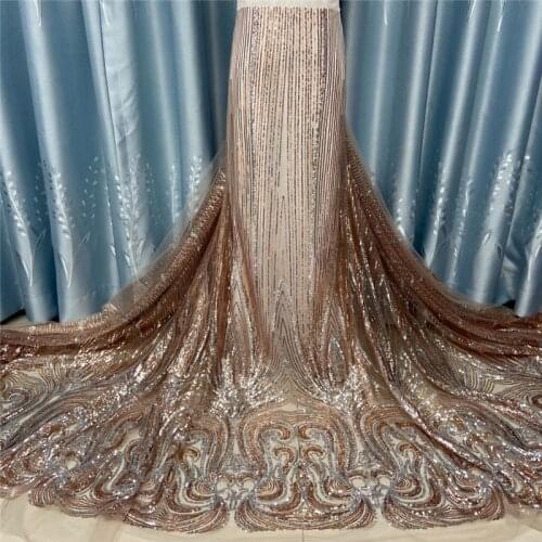 Good Design Embroidered Lace Fabric JRB-5.103009 with Sequins Flowers for Bridal Dress Nigerian French Net Lace