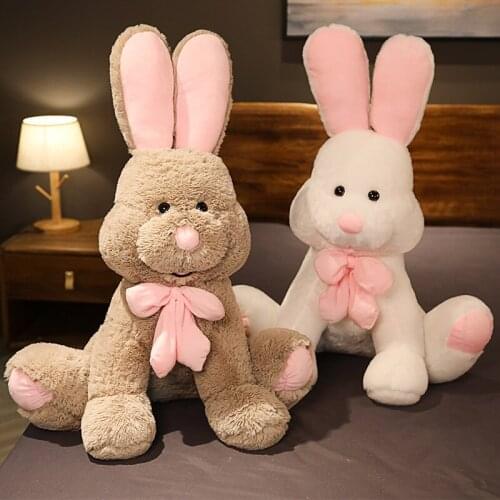 80cm Lovely Giant Rabbit Plush Toy Soft Cartoon Animal Big Ear Bunny Plush Doll Stuffed Pillow Baby Accompany Toys Kawaii Gifts