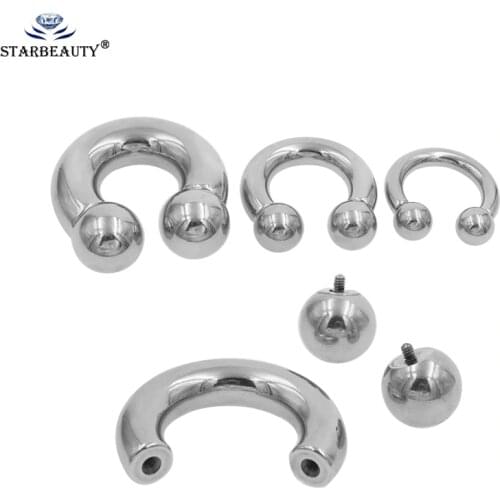 1Pc Stainless Steel Hugsize Nostril Nose Ring Horseshoe Rings BCR Ring Piercing Earrings