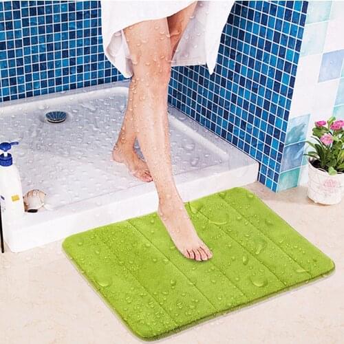 Coral Velvet Bath Slow Rebound Carpet Mat Bedroom Floor Mat Bathroom Kitchen Absorbent Anti-Slip Door Mat Toilet Floor Decor