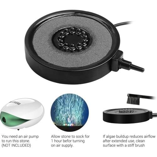 NICLUM Underwater Round Fish Tank Lamp Waterproof Air Bubbles Aquarium Submersible Light Colorful For Aquarium Light Fish Tank