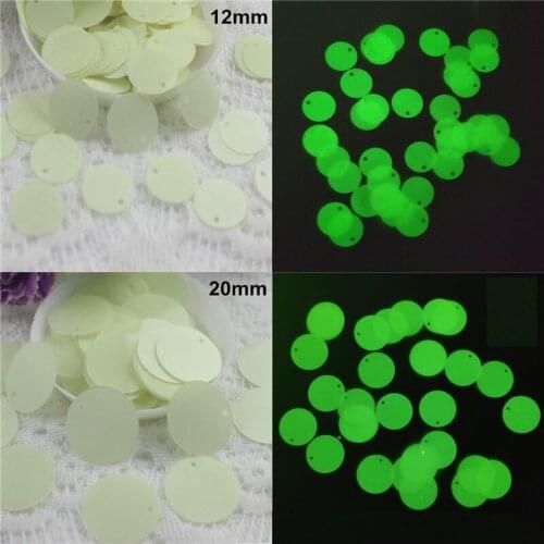 20g 12mm 20mm Round Loose Luminous Sequins Glitter Paillettes For Clothes,Hat,Shoes DIY, Wedding Decoration confetti Wholesale