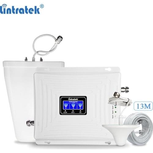 Lintratek 2G 3G 4G Signal Booster 900 1800 2100 Repeater GSM 3G 4G Booster GSM 900 Amplifier 3G 2100Mhz 4G 1800Mhz Triband
