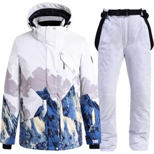 Ski Suit Men Women Windproof Waterproof Ski Jacket Pants Couples Skiing Snowboard Suits Winter Warm Breathable Snow Clothing