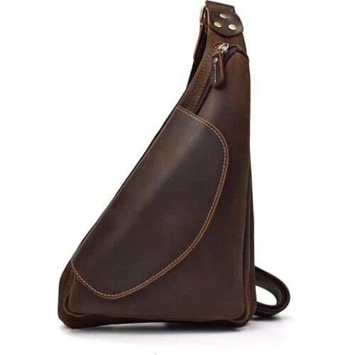 Genuine Leather Chest Bag For Men Casual Messenger Bags Fashion Mens Chest Pack Large Capacity Business Real Cowhide Male Bags