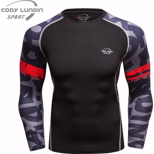 Mens Compression Shirts 3D Teen Long Sleeve T Shirt Fitness Men Polyester MMA Crossfit T-Shirts Tights Brand Clothing
