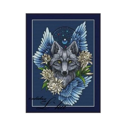 Wolf Counted Cross Stitch 11CT 14CT 18CT DIY Chinese Cross Stitch Kits Embroidery Needlework Sets