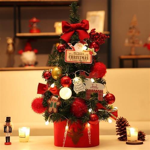 Christmas tree on the table to send girlfriend to set stage decoration tree indoor small ornaments ing tree 45cm net red luxury