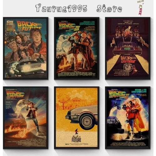 New Classic Movie Award Back To The Future Retro Vintage Poster Kraft Paper Wall Stickers For Home Living Room Bar Decoration