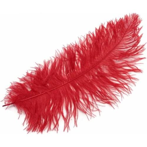 Wholesale factory sells 50pcs Red color ostrich feather 50-55cm 20-22inch long ostrich plumes wedding feathers