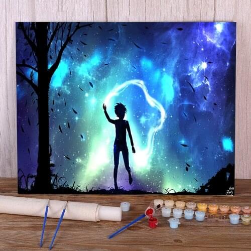 Scenery DIY Painting By Numbers Set Oil Paints 50*70 Paiting By Numbers Handmade For Handiwork