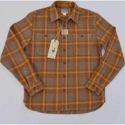 BOB DONG Wool Plaid Shirts Winter Casual Warm Button Front Long Sleeve Shirts