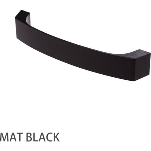 Solid Aluminum with Brushed effect and Black color pull kitchen cabinet and other furniture drawer or door handle