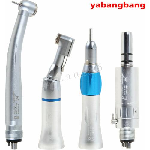 NSK Style Dental High Low Speed Handpiece External Single Spray Turbine Straight Contra Angle Nose Air Motor 4-Holes