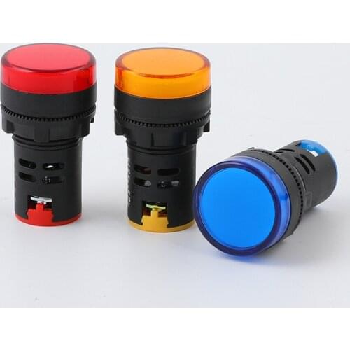 LED Power Indicator 6V 12V 24V 36V 48V 110V 220V 380V 22mm Panel Mount Pilot Signal Light Lamp
