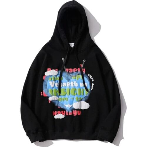2021 New Unisex Oversized Hip Hop Hoodies Loose Fit Foam Hi Street Harajuku Pullover Sweatshirts With Hood Streetwear Hoody Tops