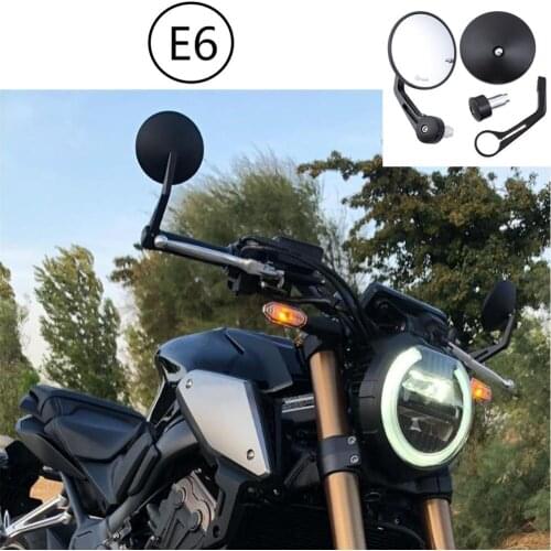 Universal Motorcycle Rear View Mirrors E-mark For 7/8" 22mm Handlebar End Mirror for MT 07 MT 09 S1000 FZ8 R1200GS GSXR 650 Z750