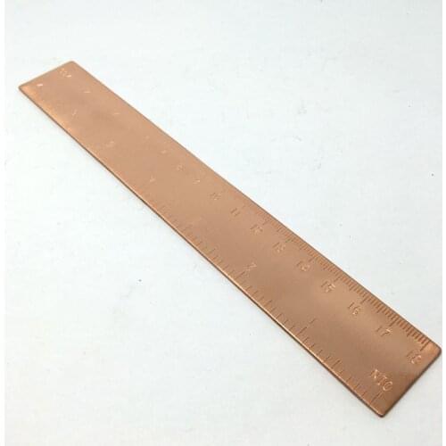 Mack Walker Thickened red copper ruler, copper ruler, double scale ruler, measuring range 18 cm