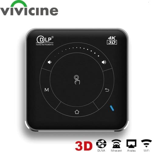 Vivicine P11 Android 9.0 Support 4K Mini Projector,3D HD Portable Micro WIFI Bluetooth DLP Mobile LED Projector with Battery