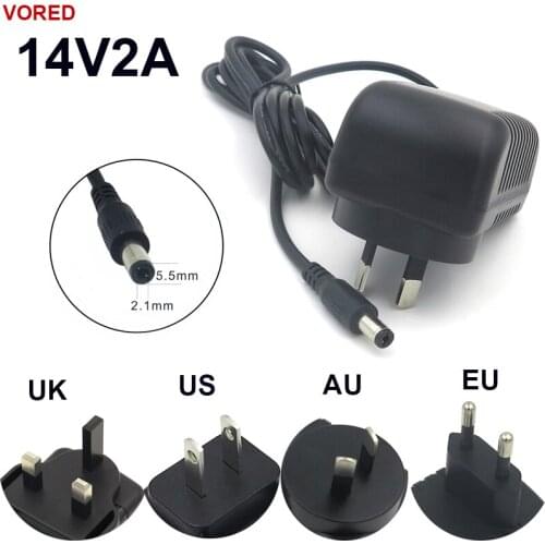 VORED 1PCS AC 100V-240V 14V1A Air Purifiers Power Supply Adapter US/EU/UK/AU Plug Charger 5.5*2.1mm AC/DC Adaptor Free Shipping